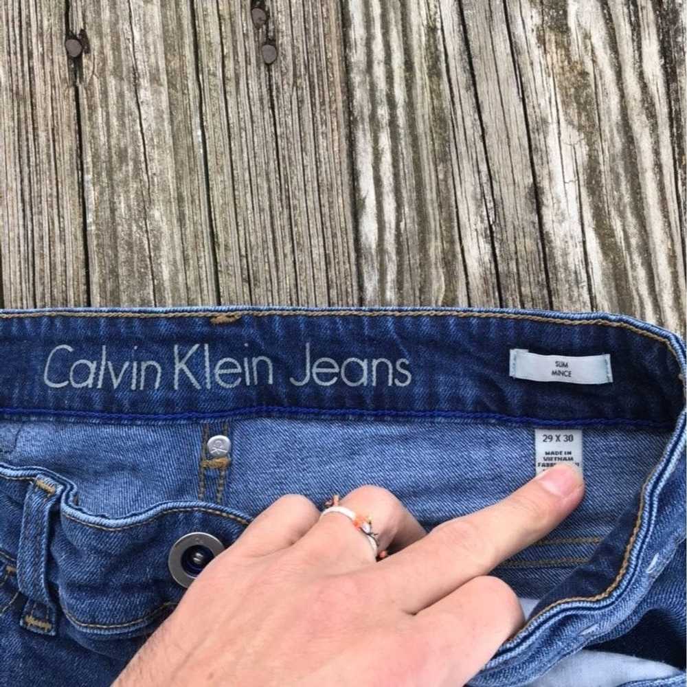 Calvin Klein Vintage 90's Worn and Faded Blue Cal… - image 3