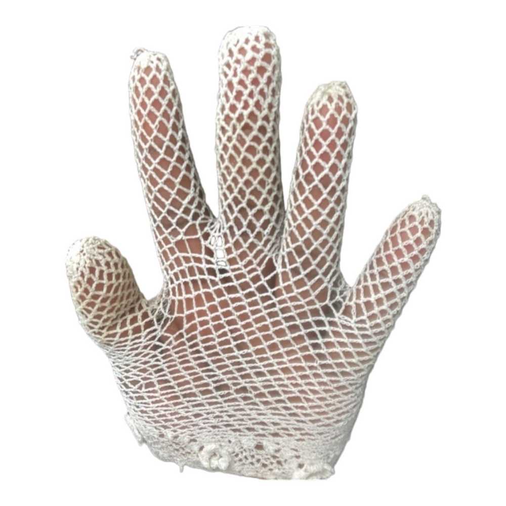 20s White Mesh Silk Gloves Size M - image 5