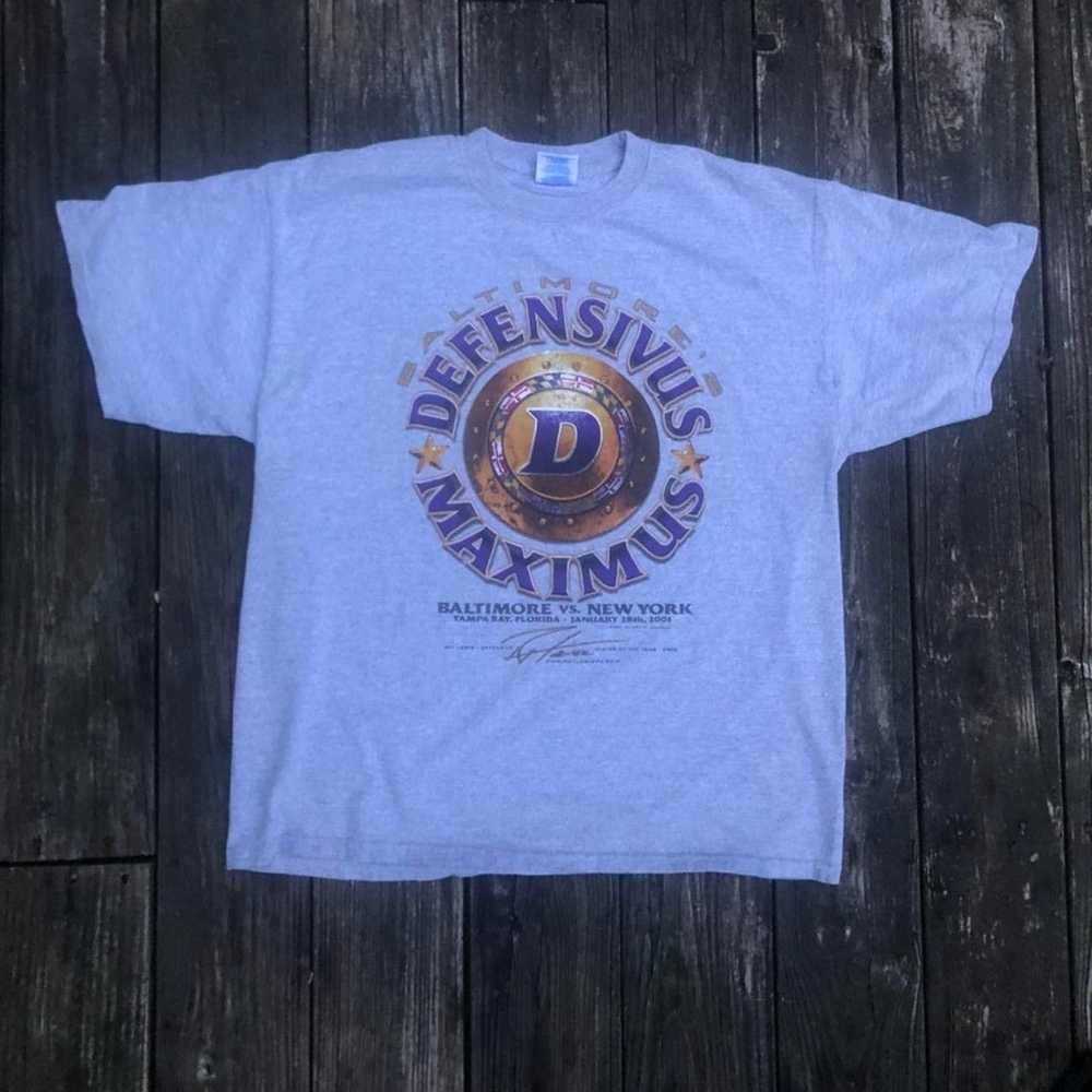 Vintage 2001 Baltimore Ravens Ray Lewis AFC Champions T Shirt XL New Un-Used