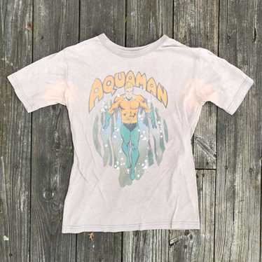 Vintage Vintage Aquaman Taupe Tee/ Old School Fig… - image 1