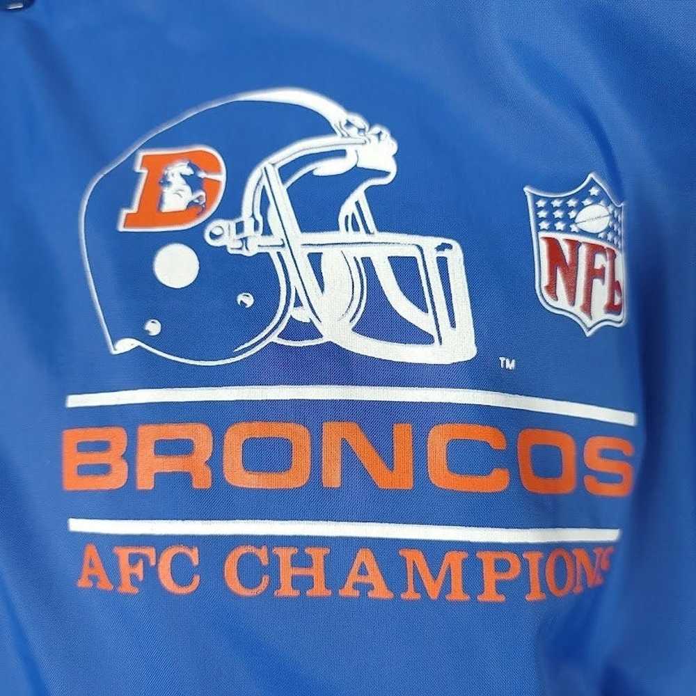 NFL Denver Broncos Chalk Line Satin Bomber Jacket… - image 2