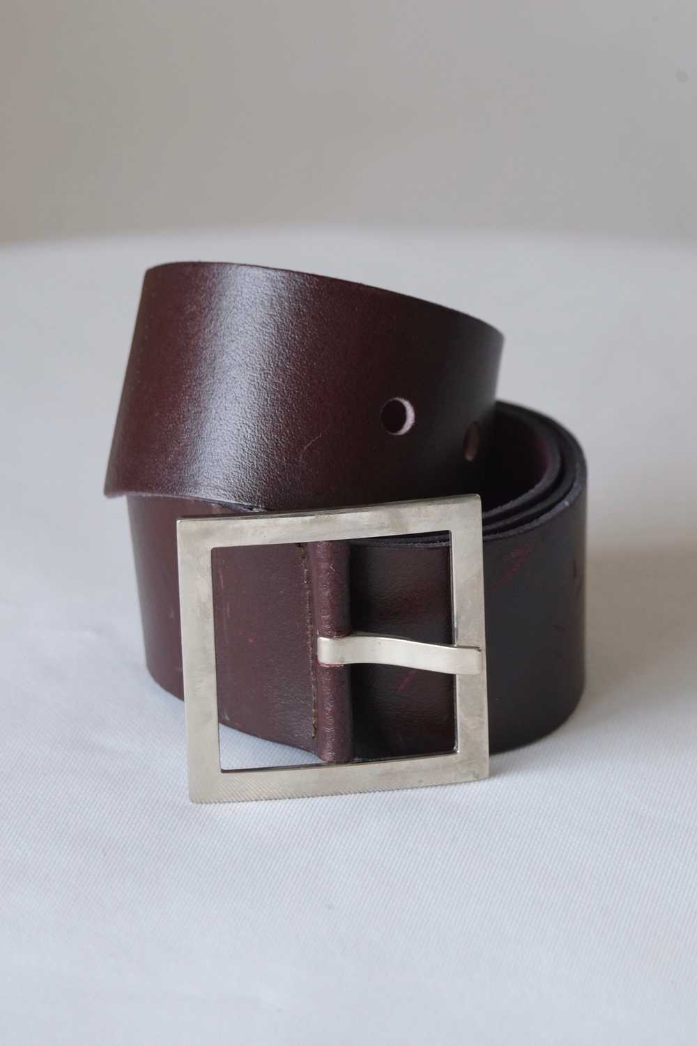 L'AIGLON Square Buckle Leather Belt - image 4