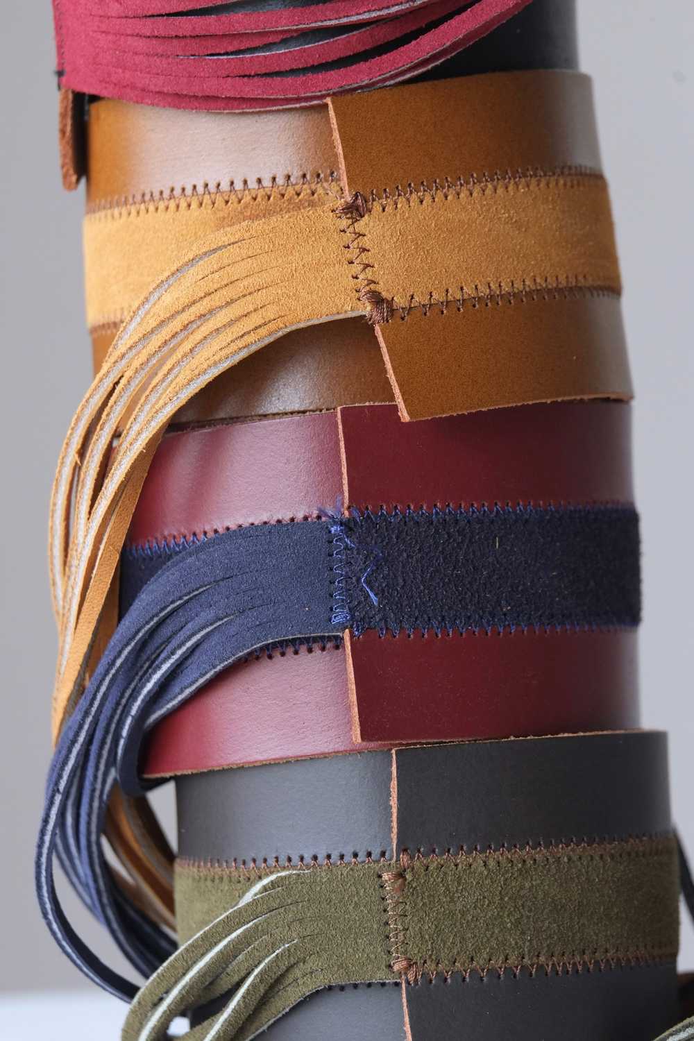 L'AIGLON Leather & Suede Tassels Belt - image 2