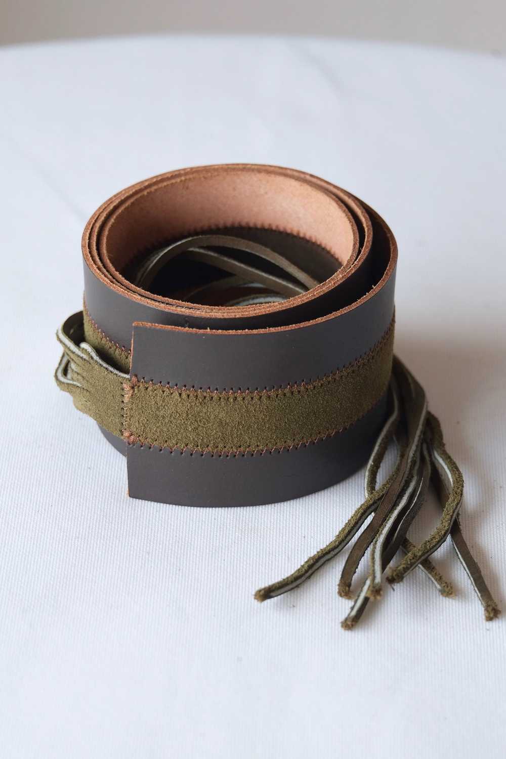 L'AIGLON Leather & Suede Tassels Belt - image 3