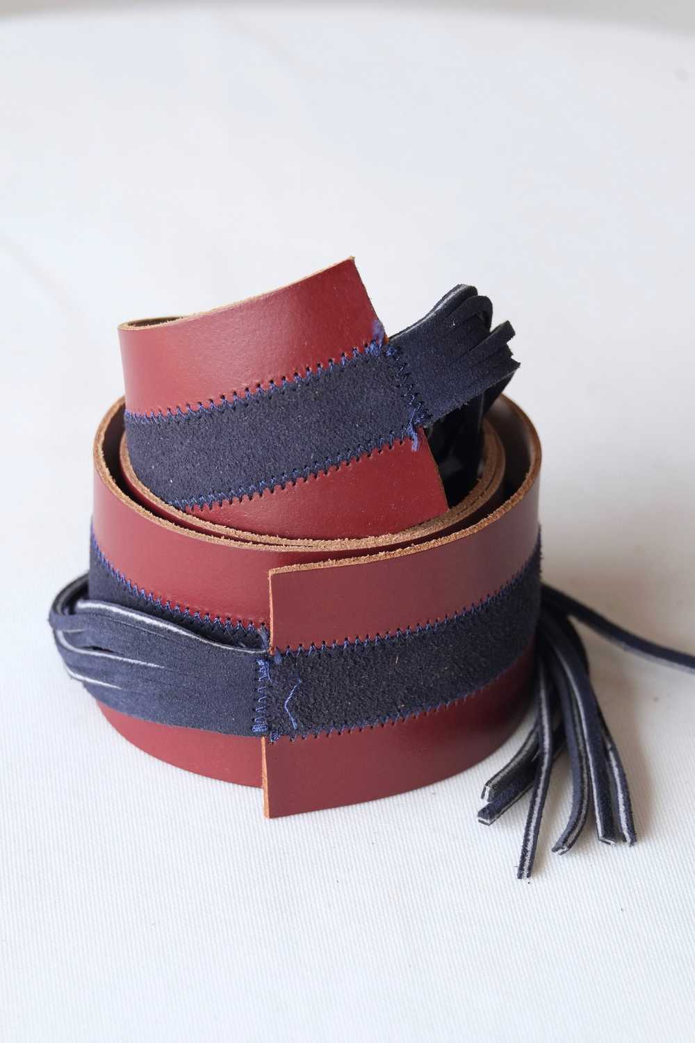L'AIGLON Leather & Suede Tassels Belt - image 4