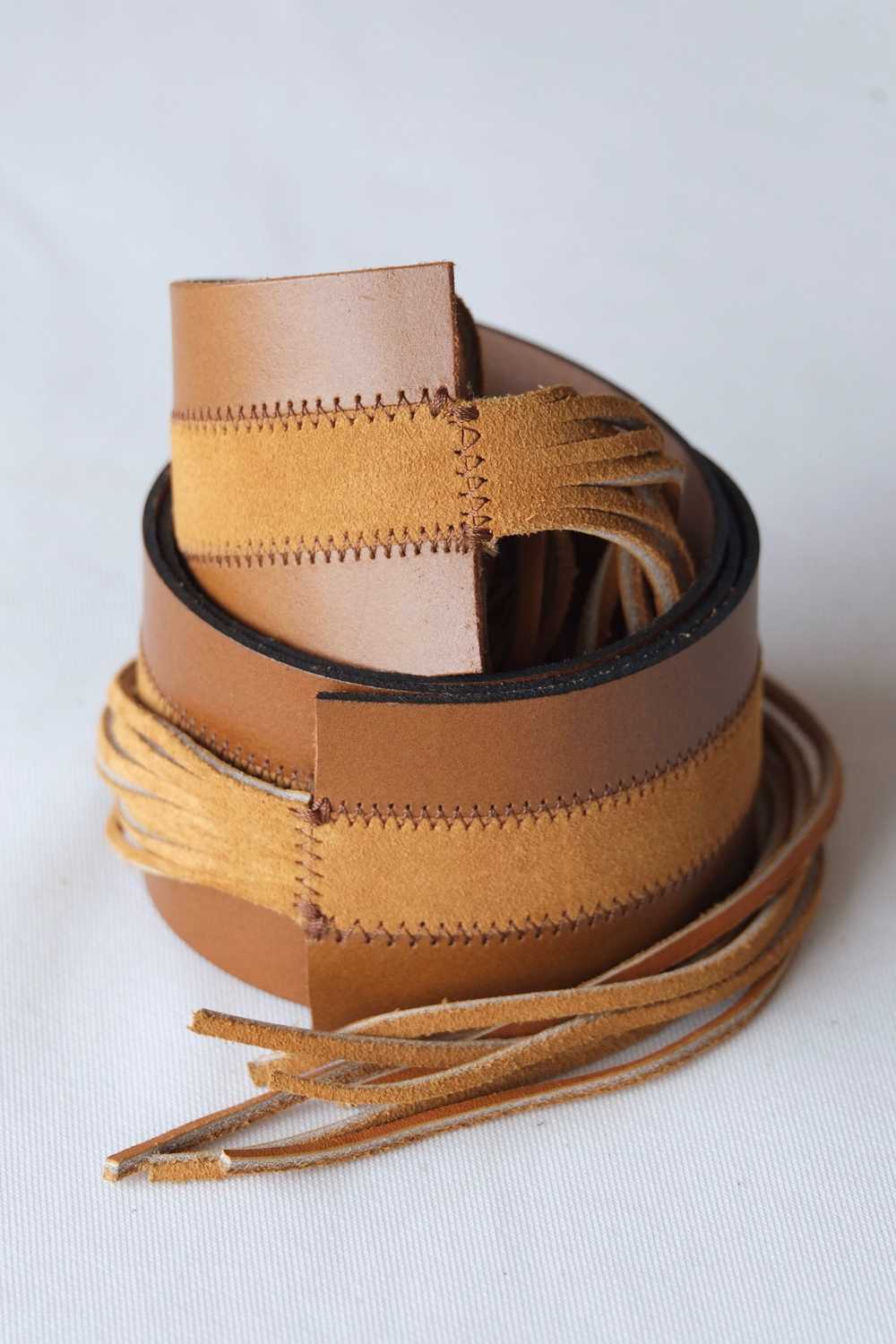 L'AIGLON Leather & Suede Tassels Belt - image 5