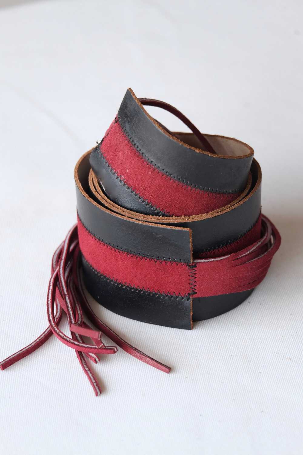 L'AIGLON Leather & Suede Tassels Belt - image 6