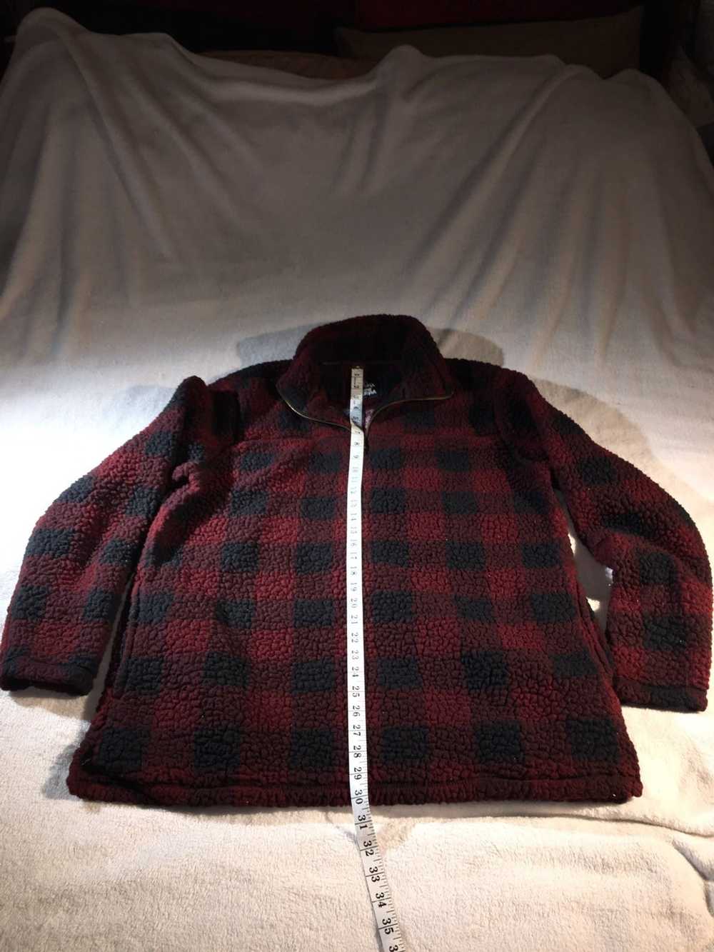 Designer Alpine Sherpa x Red Plaid Half Zip Up Pu… - image 5