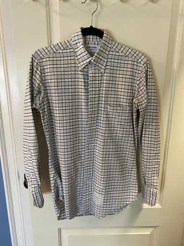 Thom Browne Plaid Print Long Sleeve Dress Shirt