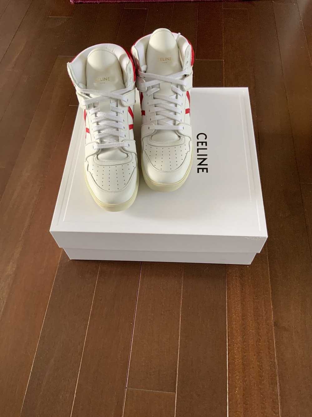 Celine Celine Mid Top Brake Sneaker in White and … - image 1