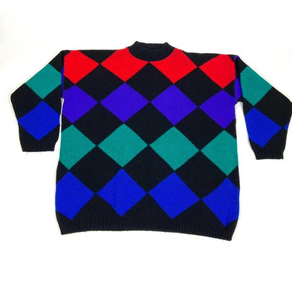Vintage Vintage 90s Argyle Sweater - image 1