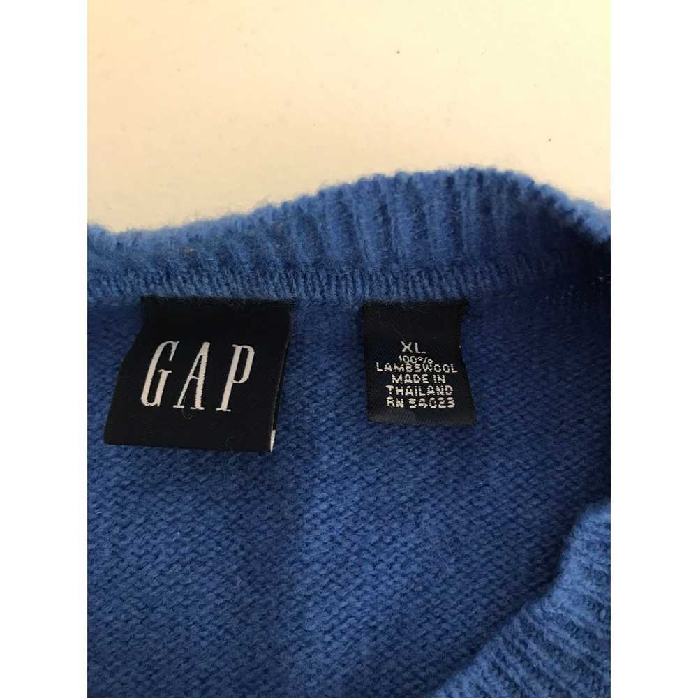 Gap Vintage Gap Lambs Wool Mens XL Blue Sweater *6 - image 6