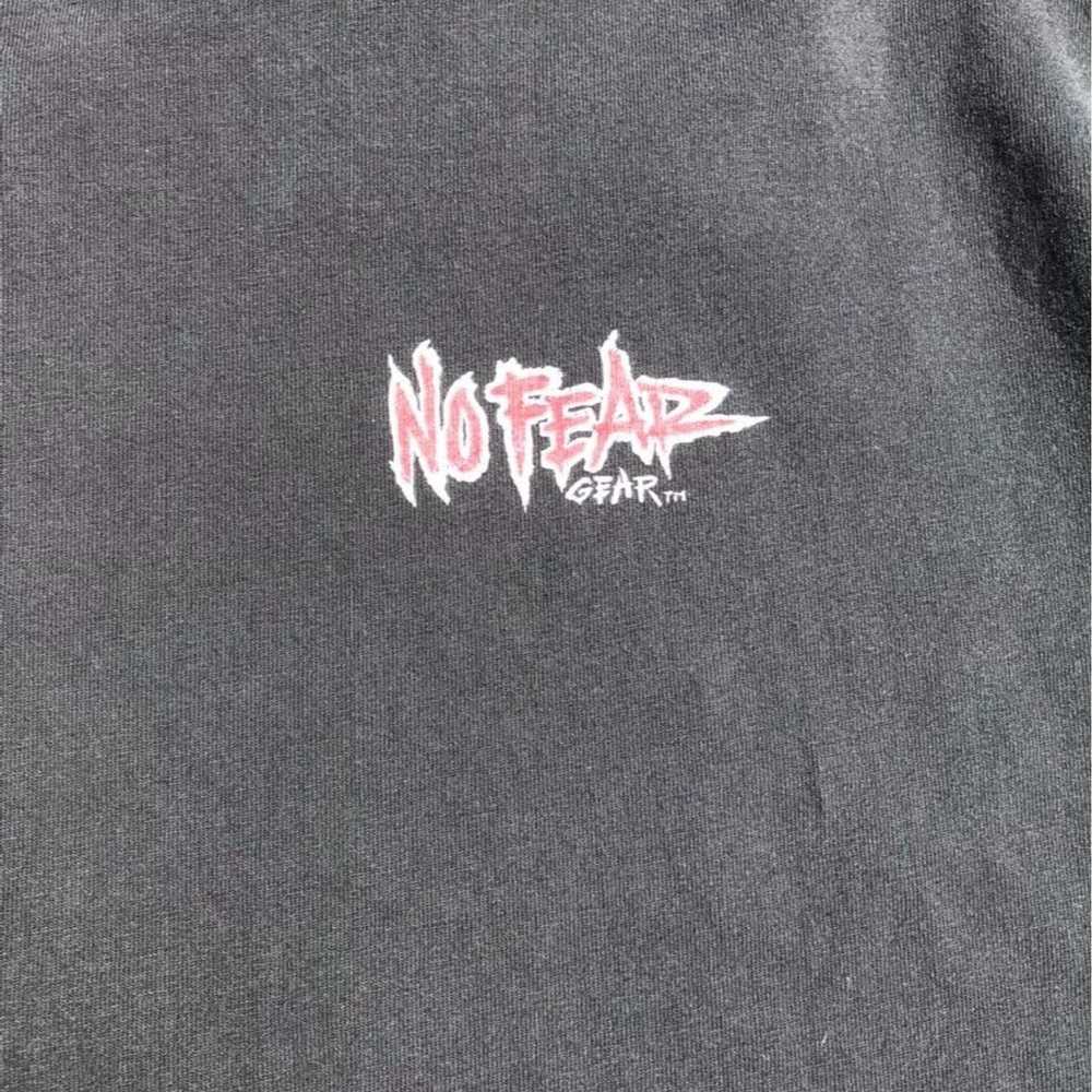 No Fear Vintage 90's Faded Black "NO FEAR" Tee/Re… - image 3