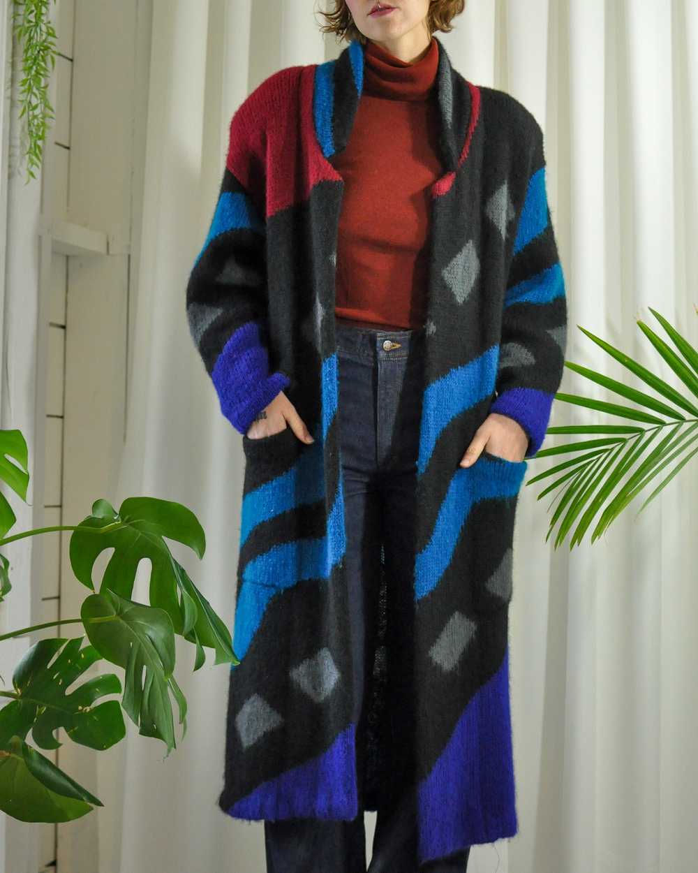 80s Sweater Knit Maxi Coat - image 2