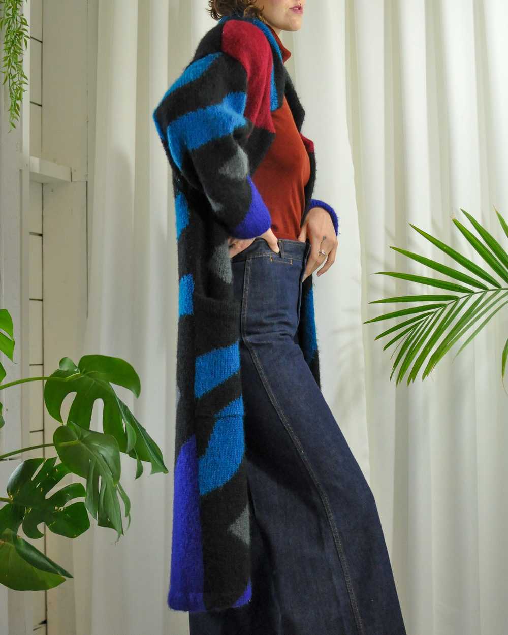 80s Sweater Knit Maxi Coat - image 4