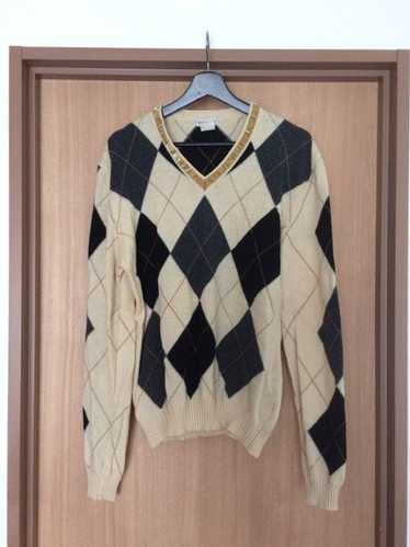 Dries Van Noten Argyle Wool Knit Sweater