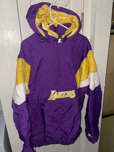Men's Starter White Los Angeles Lakers Home Team Hoodie Half-Zip Jacket Size: 2XL