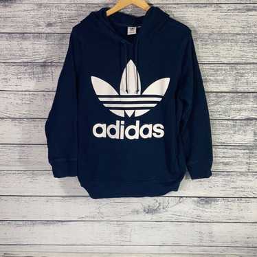 Vintage Adidas orders Big Logo Button Up Hoddie Jacket Adidas Three Foil Sweatshirt Jumper