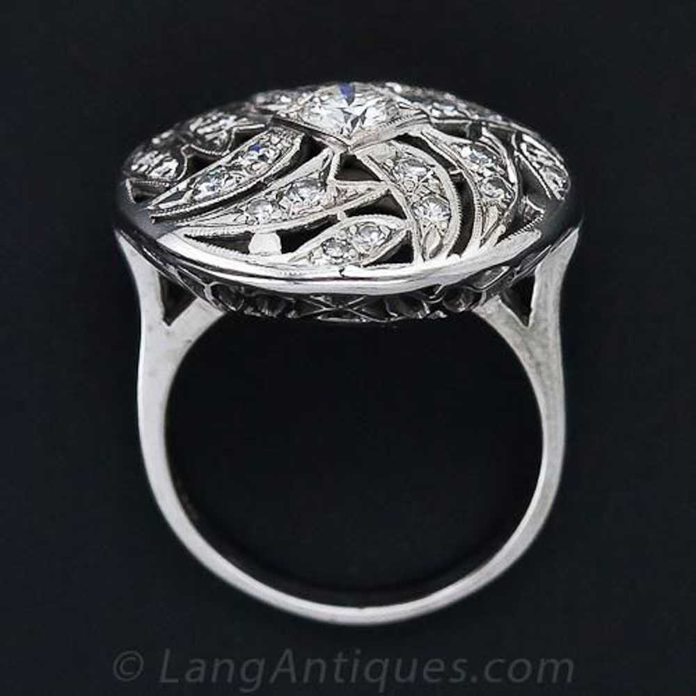 Art Deco Domed Diamond Cocktail Ring - image 5