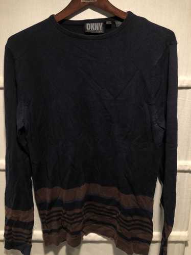 DKNY DKNY Crewneck blue and brown shirt - image 1