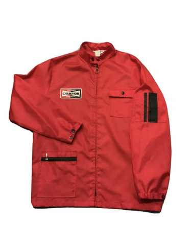 CHAMPION SPARK PLUGS nylon jacket lrg 1970s racing ol… - Gem