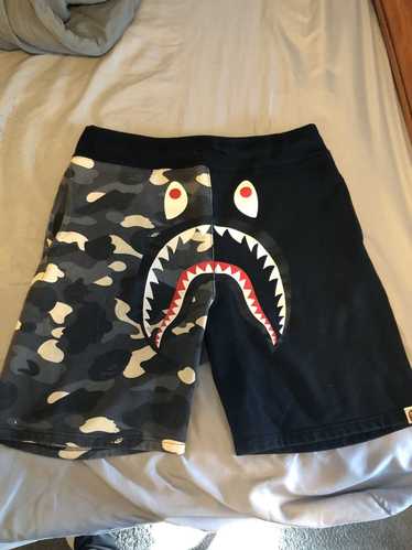 BAPE Color Camo Shark Sweat Shorts Red Men's - SS21 - GB