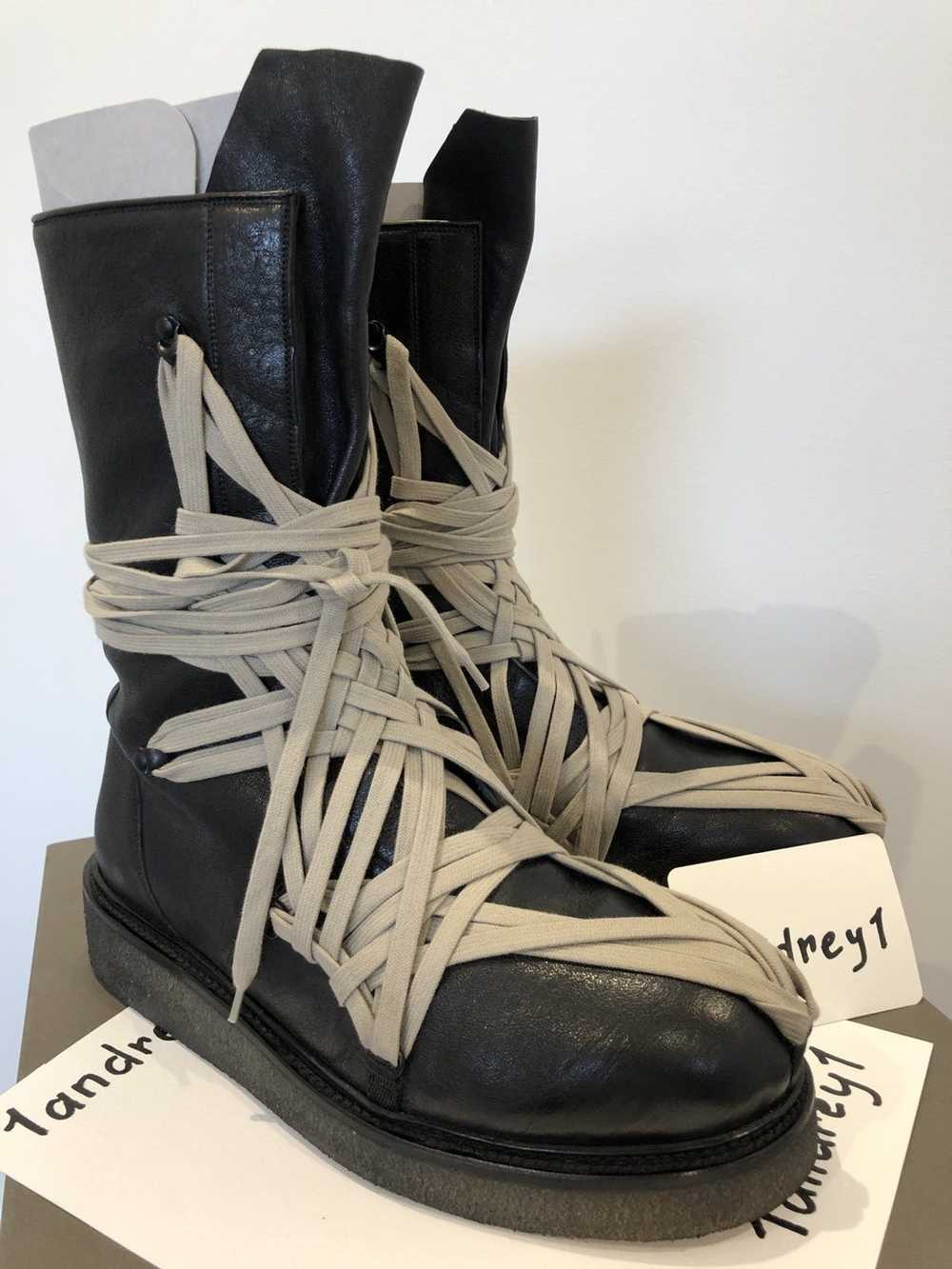 Rick Owens Rick Owens Tecuatl Army MEGA LACE boots - image 1