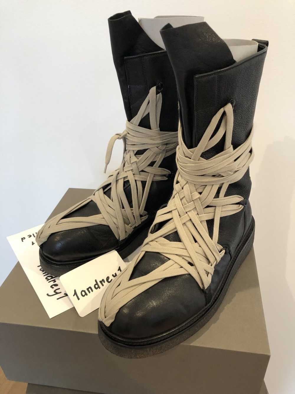 Rick Owens Rick Owens Tecuatl Army MEGA LACE boots - image 2