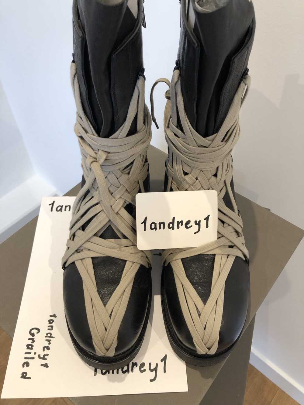 Rick Owens Rick Owens Tecuatl Army MEGA LACE boots - image 3