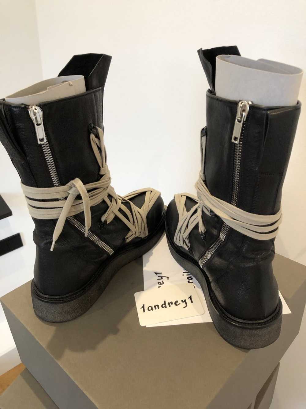 Rick Owens Rick Owens Tecuatl Army MEGA LACE boots - image 4