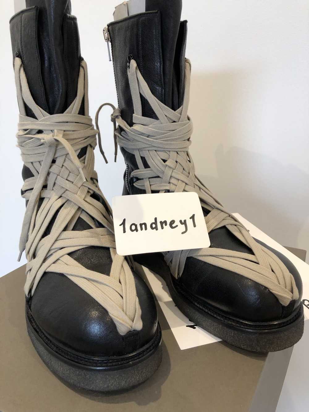 Rick Owens Rick Owens Tecuatl Army MEGA LACE boots - image 5