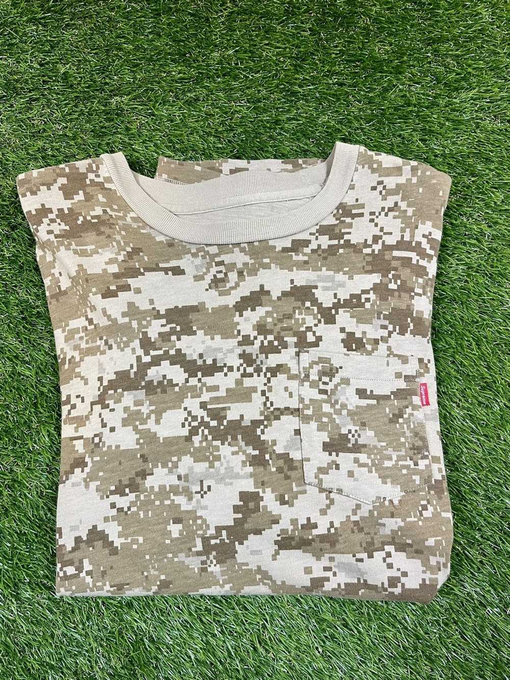 Supreme Supreme L/S Pocket Tee Tan Digi Camo FW17 - image 1