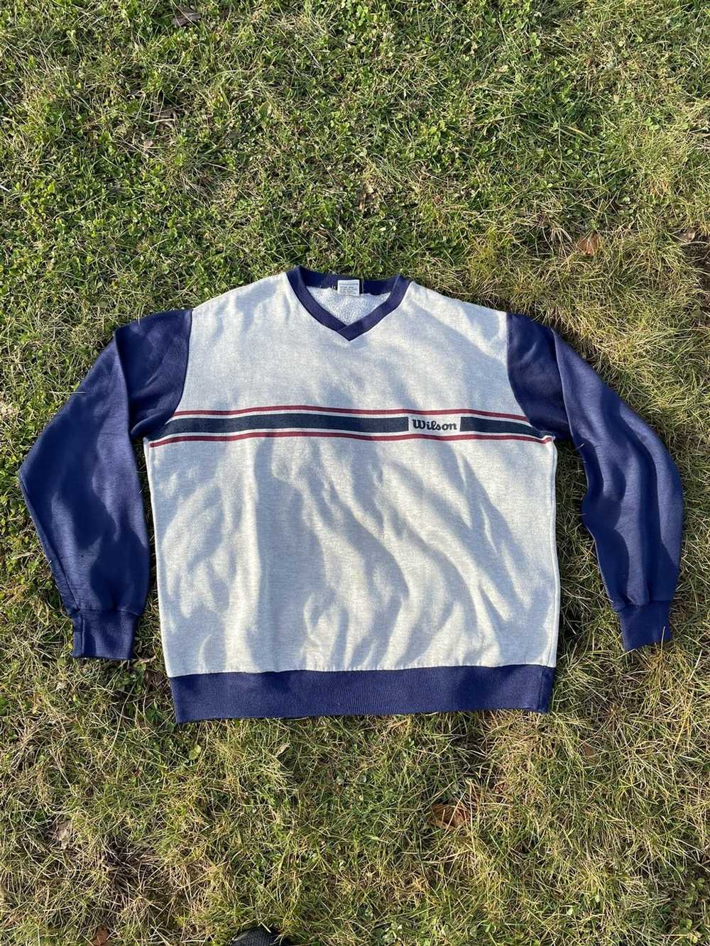 New XL 80's Wilson Baseball Jersey Men's Vintage Blue White 1980's Made in The U.S.A.