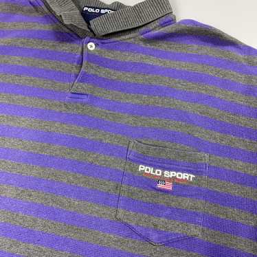 Old English Bb Color Block Polo - Blue/White 2XL