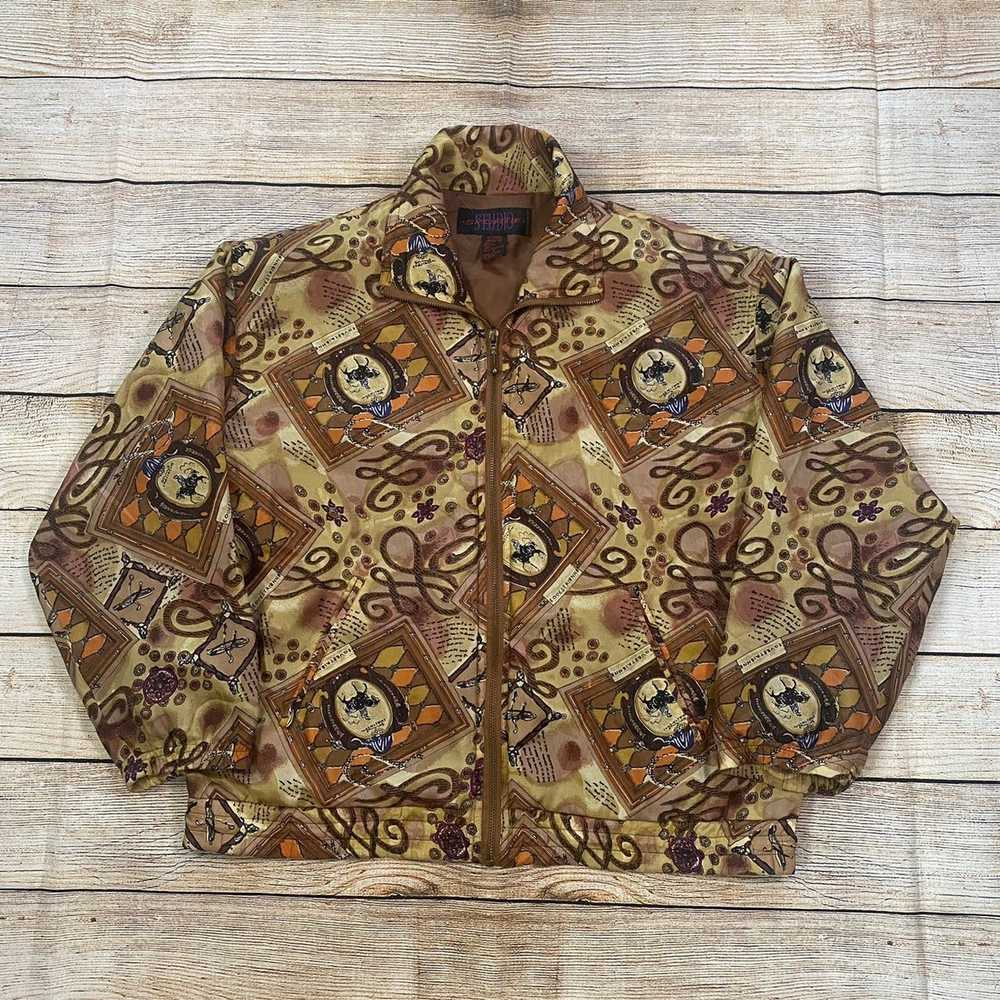 Vintage Vintage 1990’s 100% Silk Jacket with Abst… - image 1