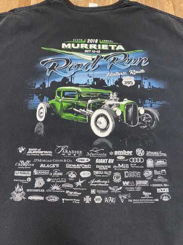 Vintage 2018 Rod Run Neon Green Black and Blue