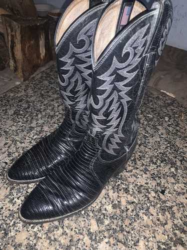 dp4909 Men's Stanley Black Basket Weave Western Boot by Dan Post