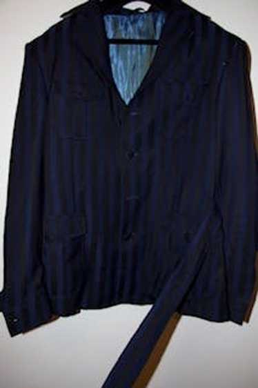 Custom Custom Blue & Black Striped Suit - image 1