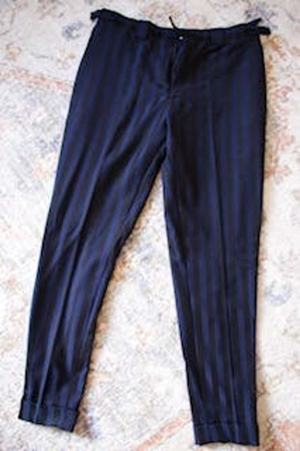 Custom Custom Blue & Black Striped Suit - image 5