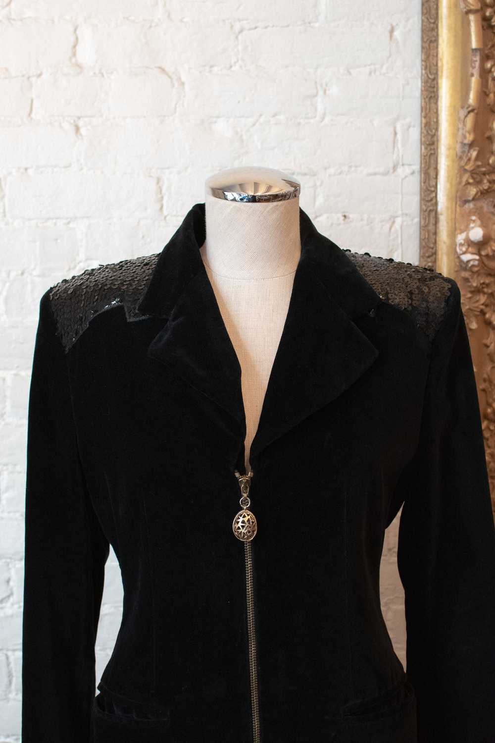 1990's | Iceberg | Velvet Jacket with Sequins and… - image 3