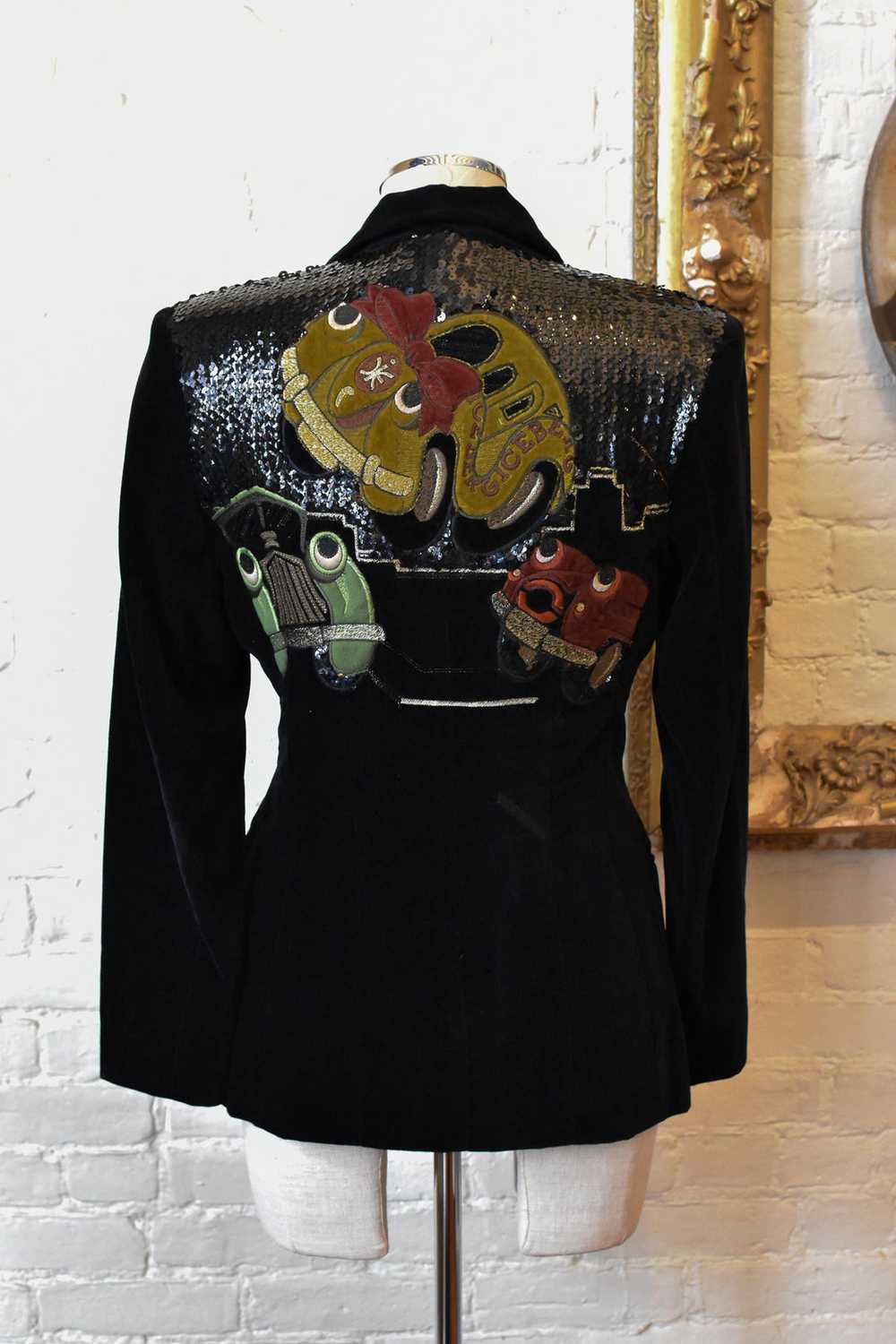 1990's | Iceberg | Velvet Jacket with Sequins and… - image 4