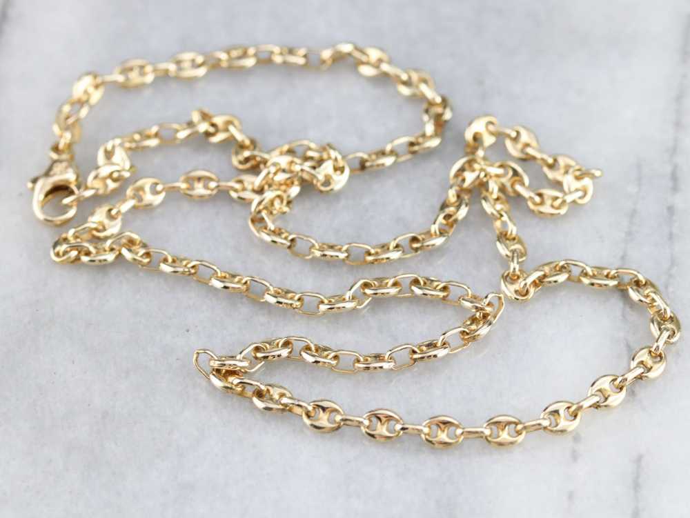 Yellow Gold Anchor Link Chain - image 2