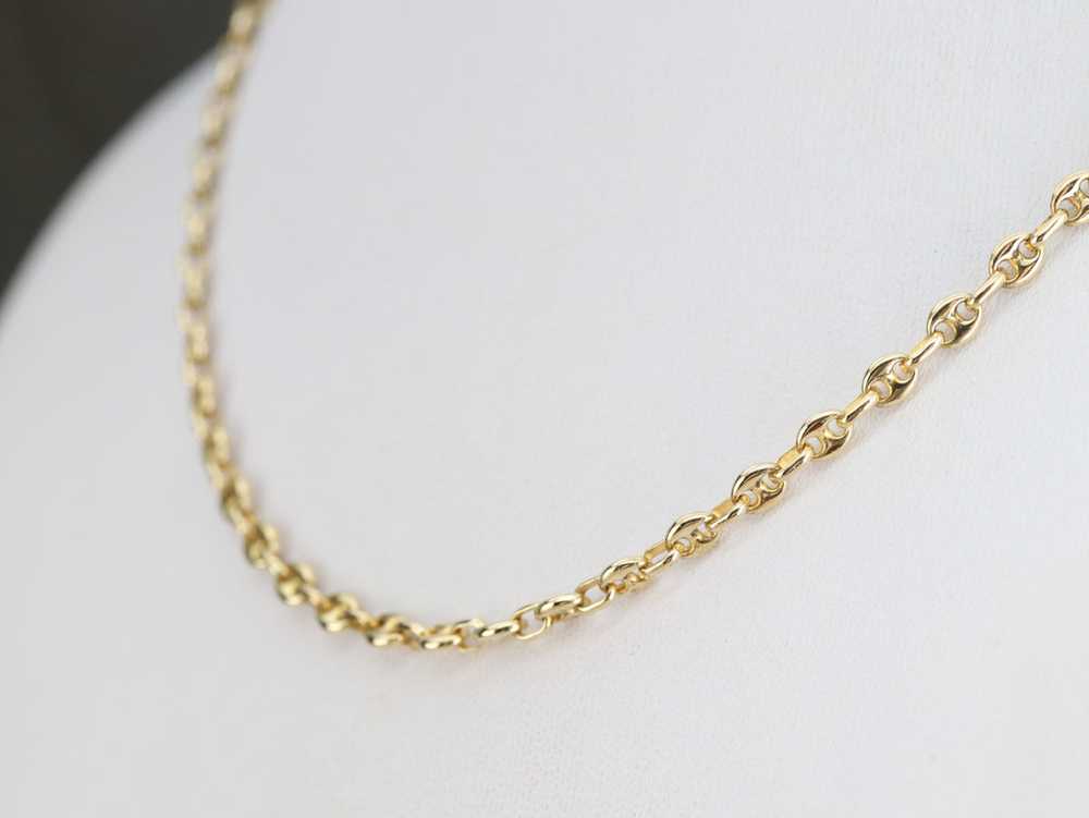 Yellow Gold Anchor Link Chain - image 4