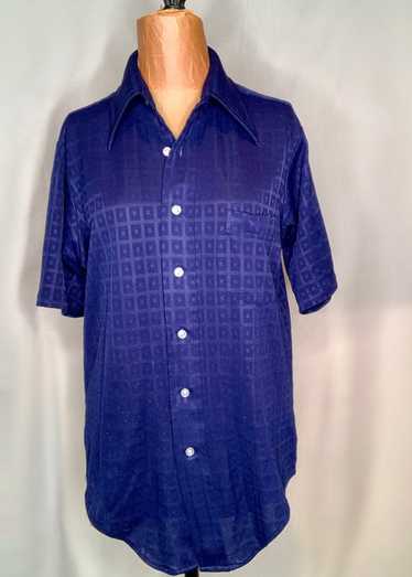 Blue Button Down with Square Pattern - image 1