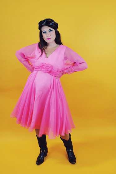 Long Sleeve Pink Mini Dress - image 1