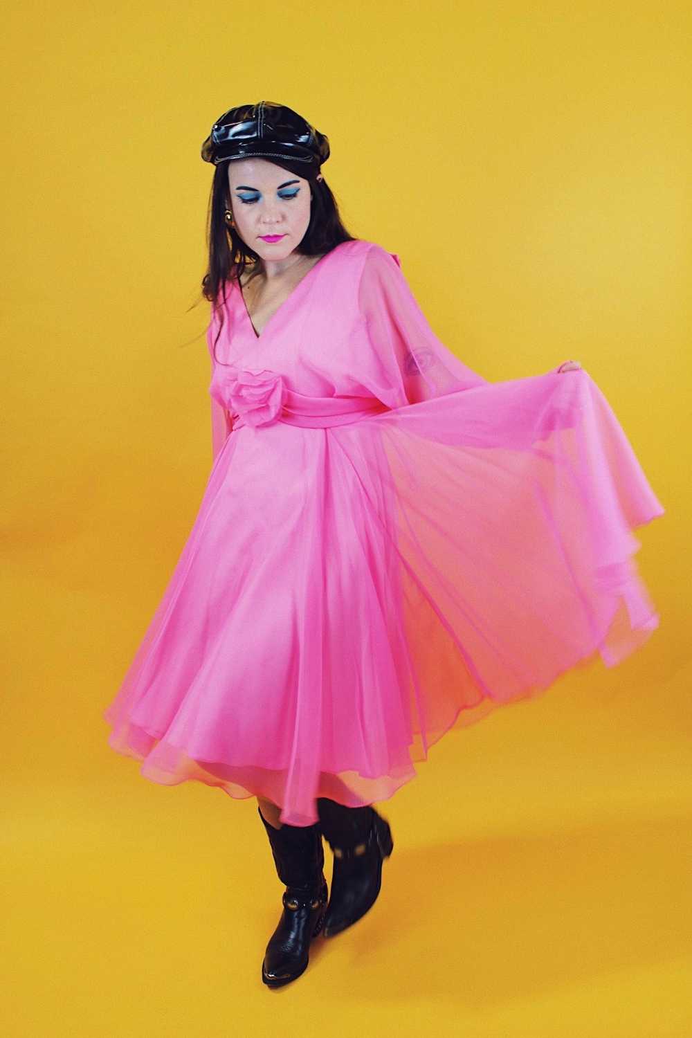 Long Sleeve Pink Mini Dress - image 3