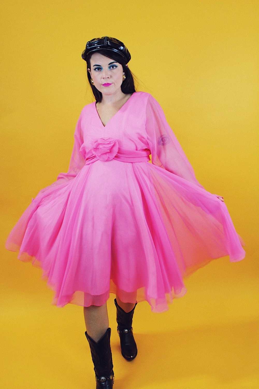 Long Sleeve Pink Mini Dress - image 4