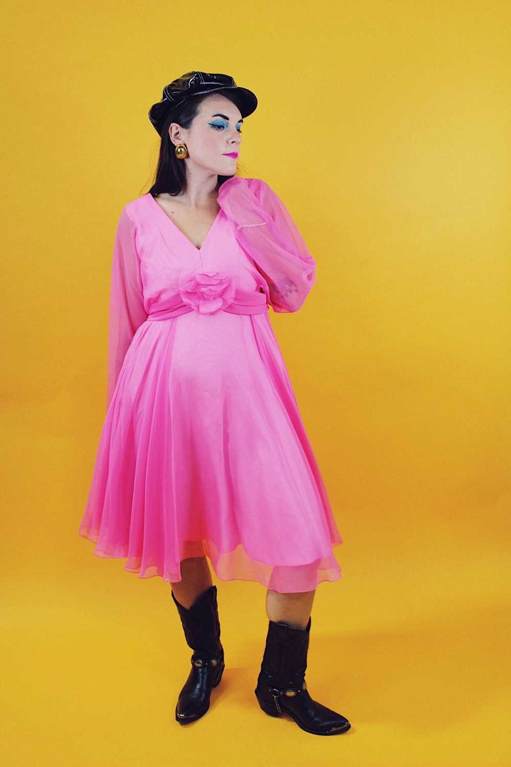Long Sleeve Pink Mini Dress - image 5