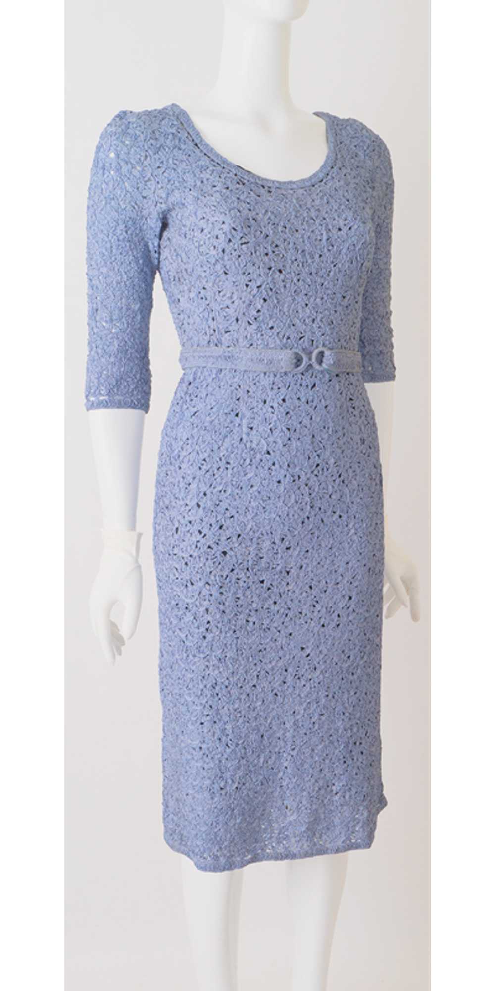 Periwinkle Blue 1950s Ribbon Dress - image 2