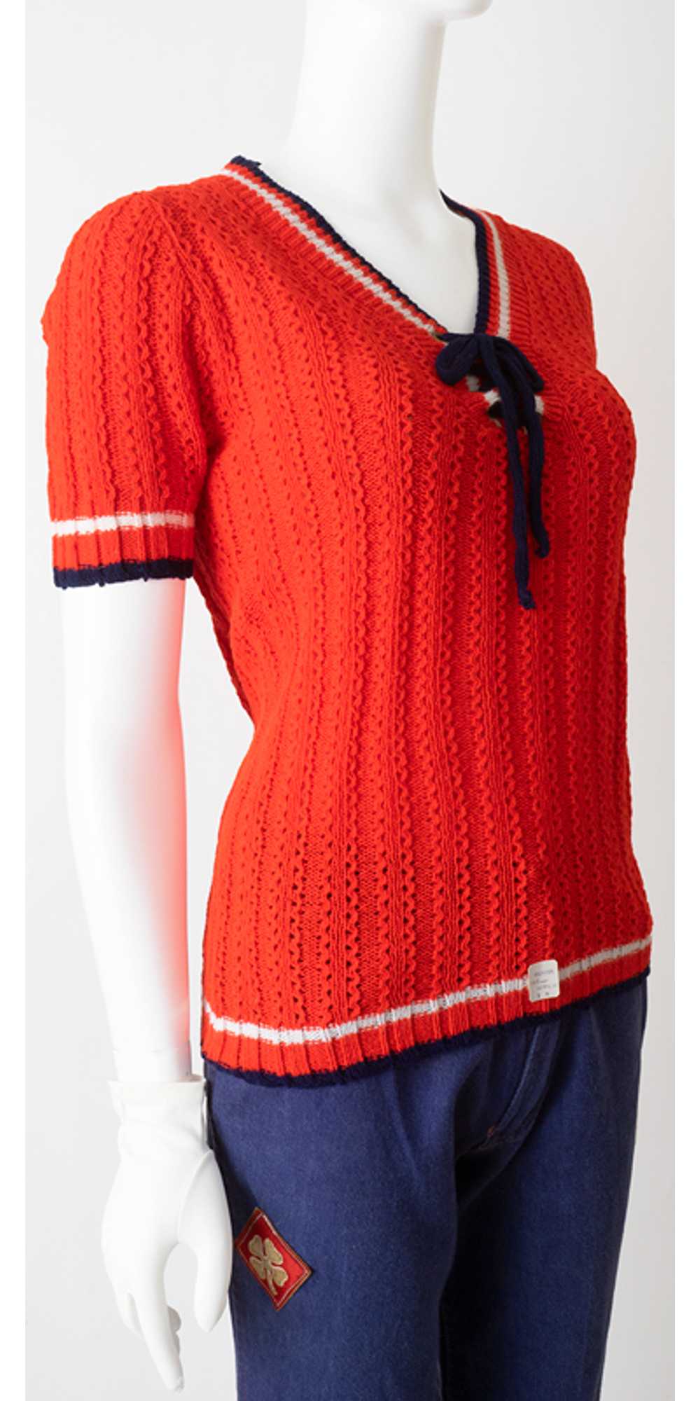 Sixties Laced Front Sweater NOS! - image 2